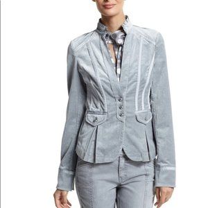 WHBM Silver & Grey Velvet Blazer Jacket Size 8